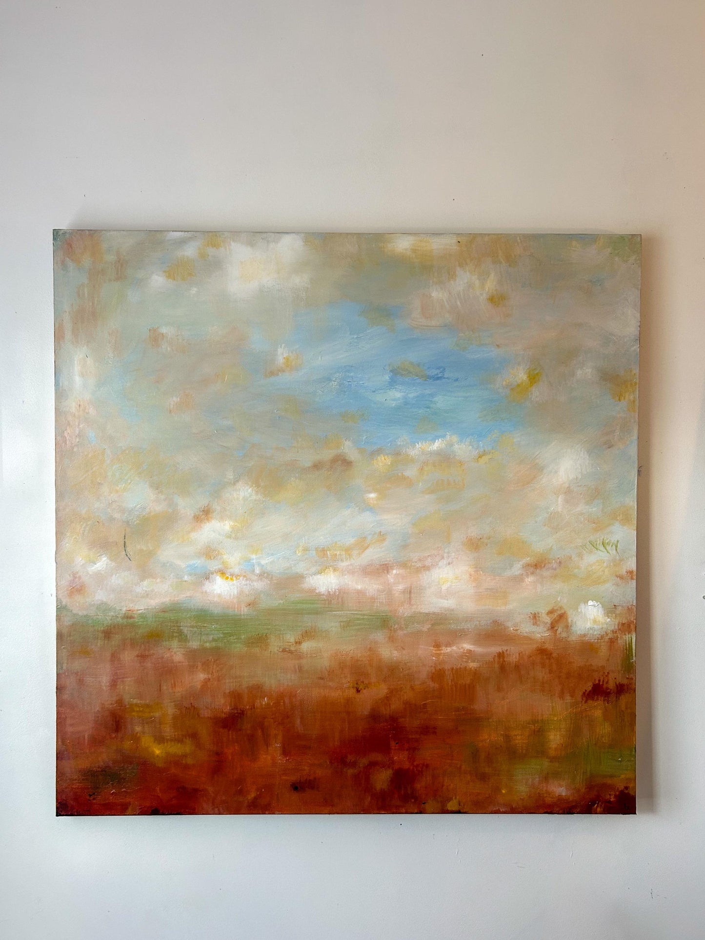 Solara. Abstract Landscape Painting. Warm Colored Art for the Home. Southwestern inspired art. Africa inspired art. Rio Grande Palette.