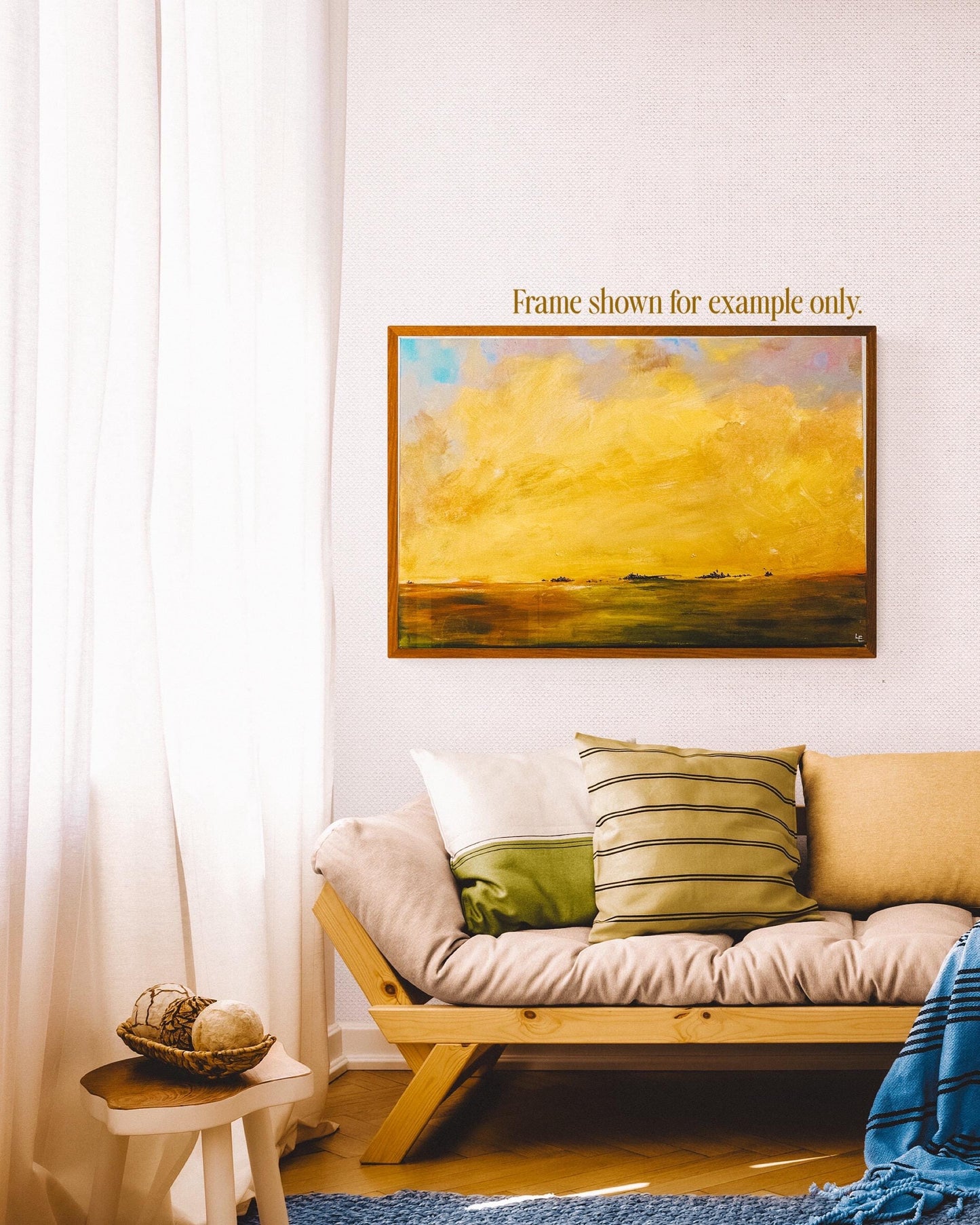 Apricity. Abstract Landscape painting. warm Bright colorful wall art.