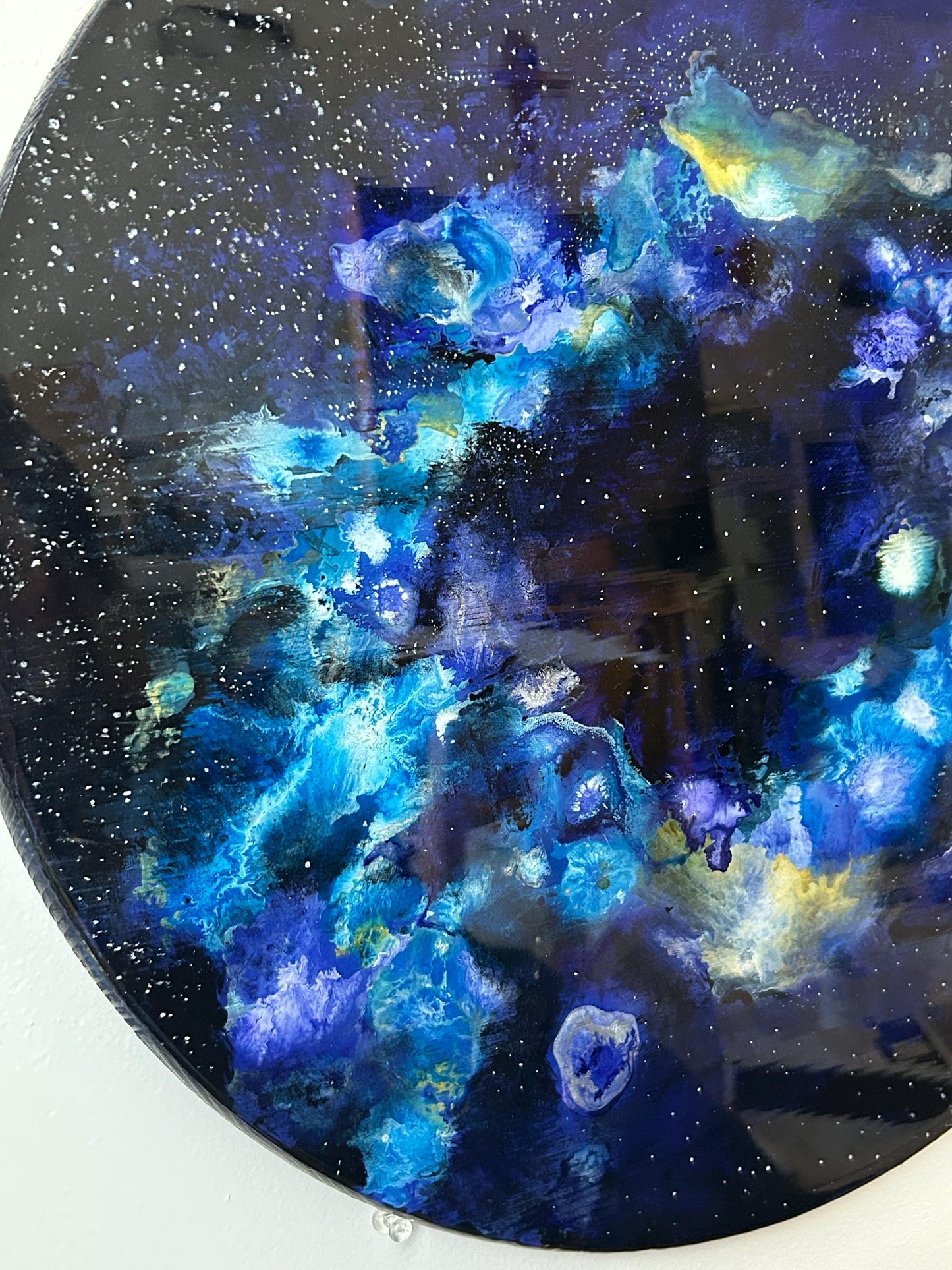 18” Galaxy Painting | inspired by deep space, nebulae, and the cosmos | ink + acrylic on wood panel.