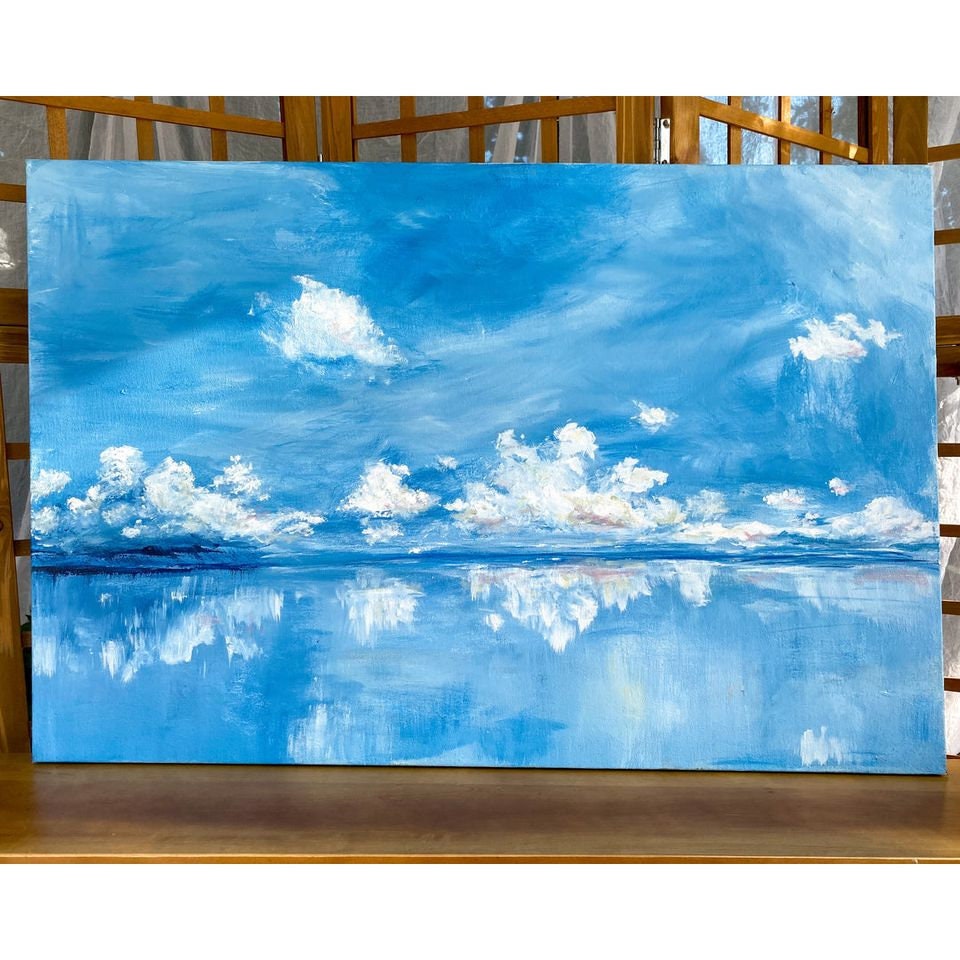 Isla. Coastal Art. Sea Inspired Art. Beach Art. Coastal Landscape Painting. Wall Decor. Beach House Art.