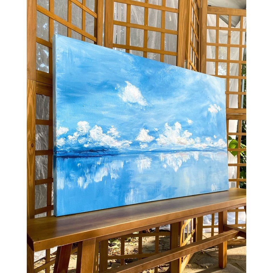 Isla. Coastal Art. Sea Inspired Art. Beach Art. Coastal Landscape Painting. Wall Decor. Beach House Art.