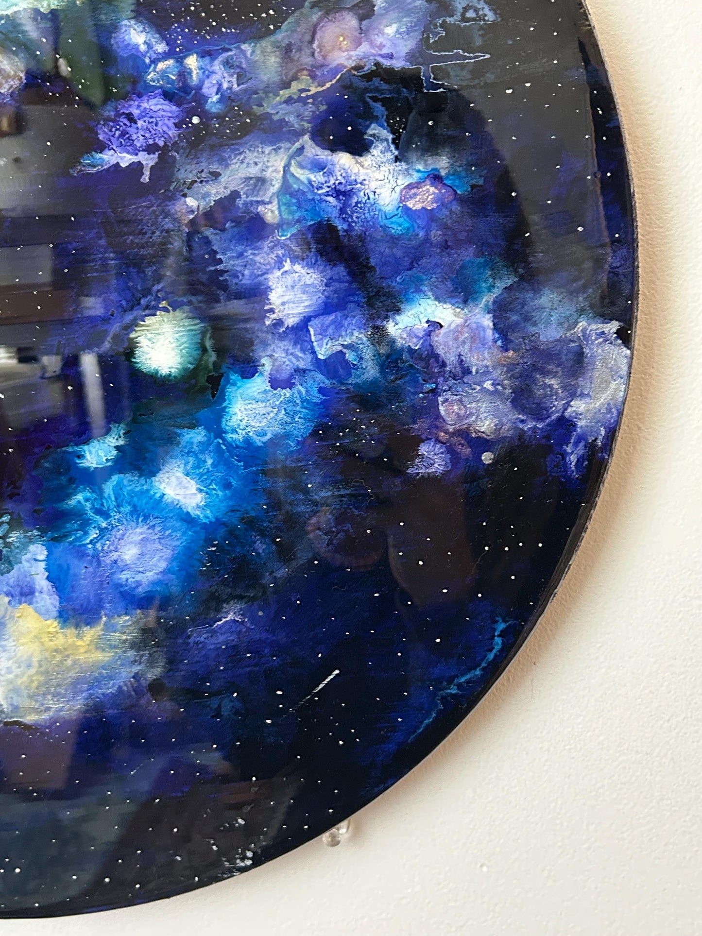 18” Galaxy Painting | inspired by deep space, nebulae, and the cosmos | ink + acrylic on wood panel.