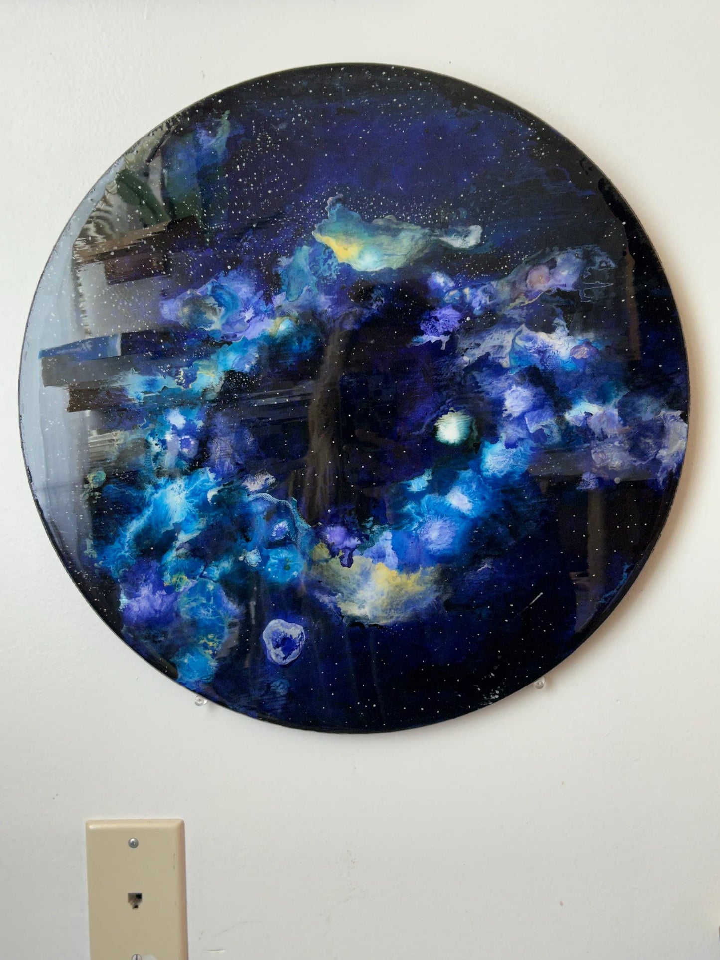 18” Galaxy Painting | inspired by deep space, nebulae, and the cosmos | ink + acrylic on wood panel.