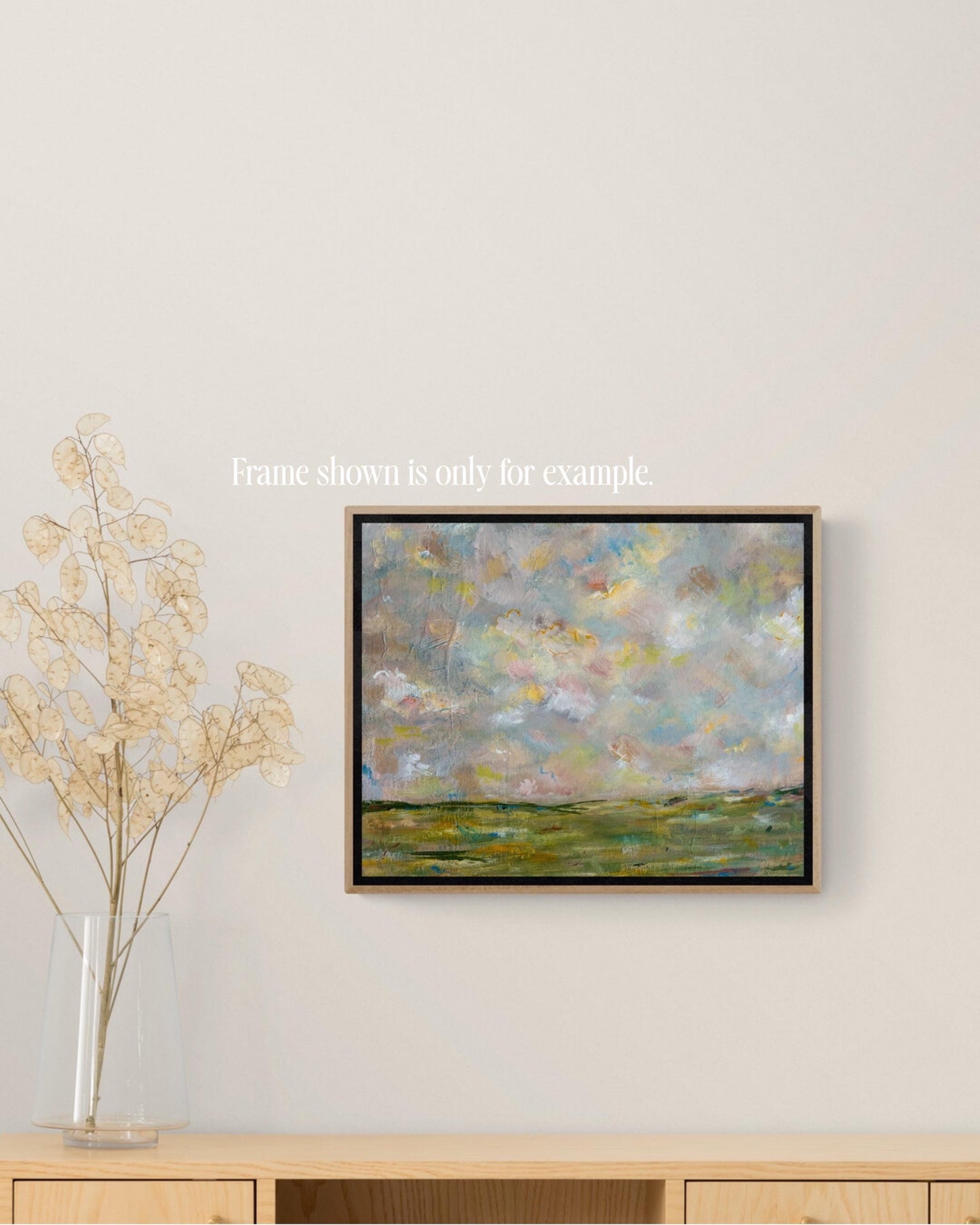 Abstract Landscape Painting, Serene Pastel Cloudscape Art, Original Impressionist Sky Artwork, Wall Decor for Home, Living Room, or Office