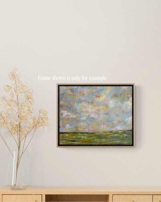 Abstract Landscape Painting, Serene Pastel Cloudscape Art, Original Impressionist Sky Artwork, Wall Decor for Home, Living Room, or Office