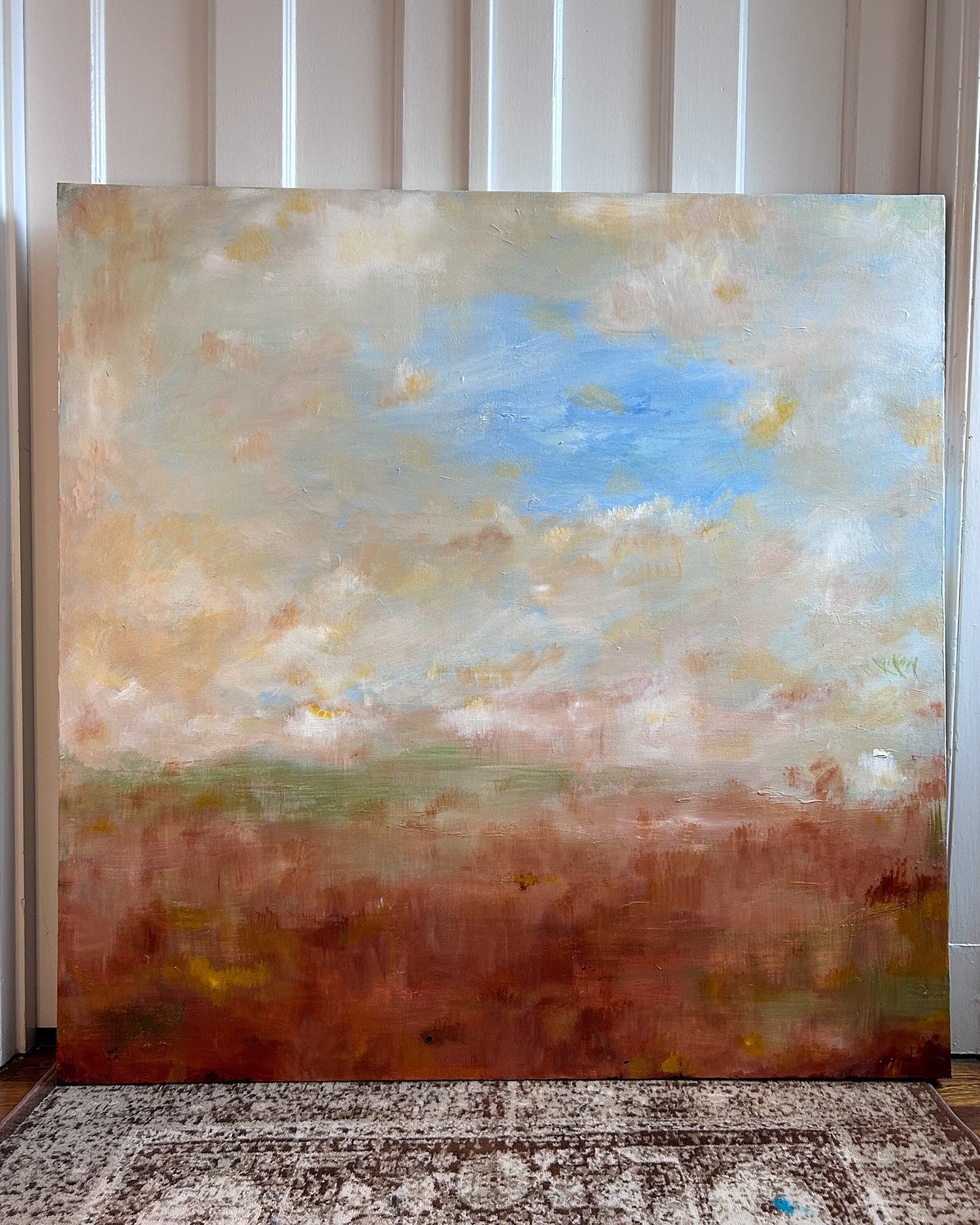 Solara. Abstract Landscape Painting. Warm Colored Art for the Home. Southwestern inspired art. Africa inspired art. Rio Grande Palette.