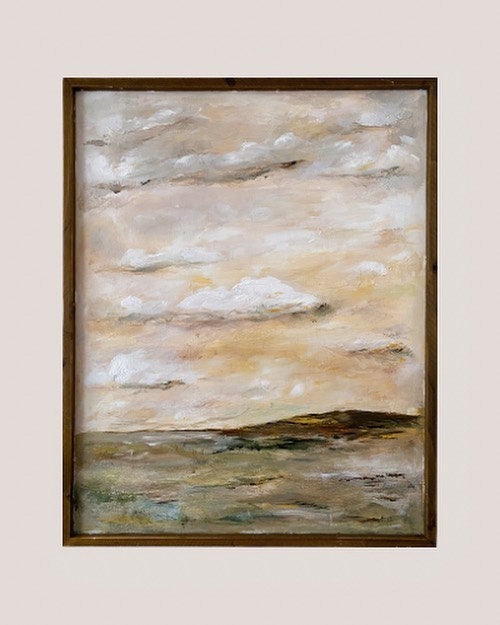 Grace. Warm Abstract Landscape Painting. Acrylic on Wood Panel. Brown and Yellow Wall Art.